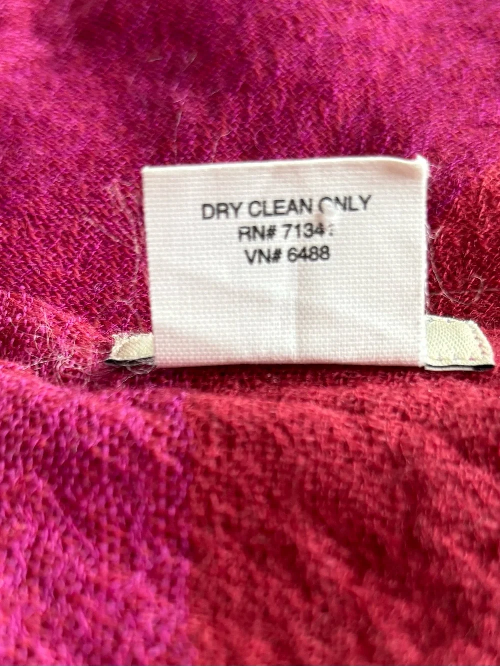 LL Bean Wool Lightweight Scarf Shawl red purple violet pink